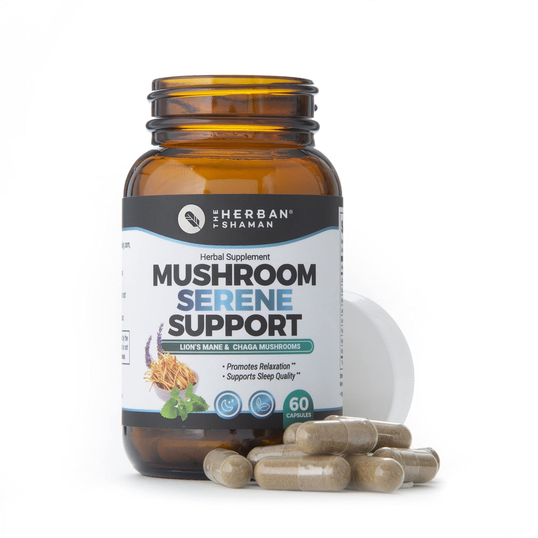 Mushroom Serene Support, Organic Lions Mane, Kava Root, and More – The  Herban Shaman